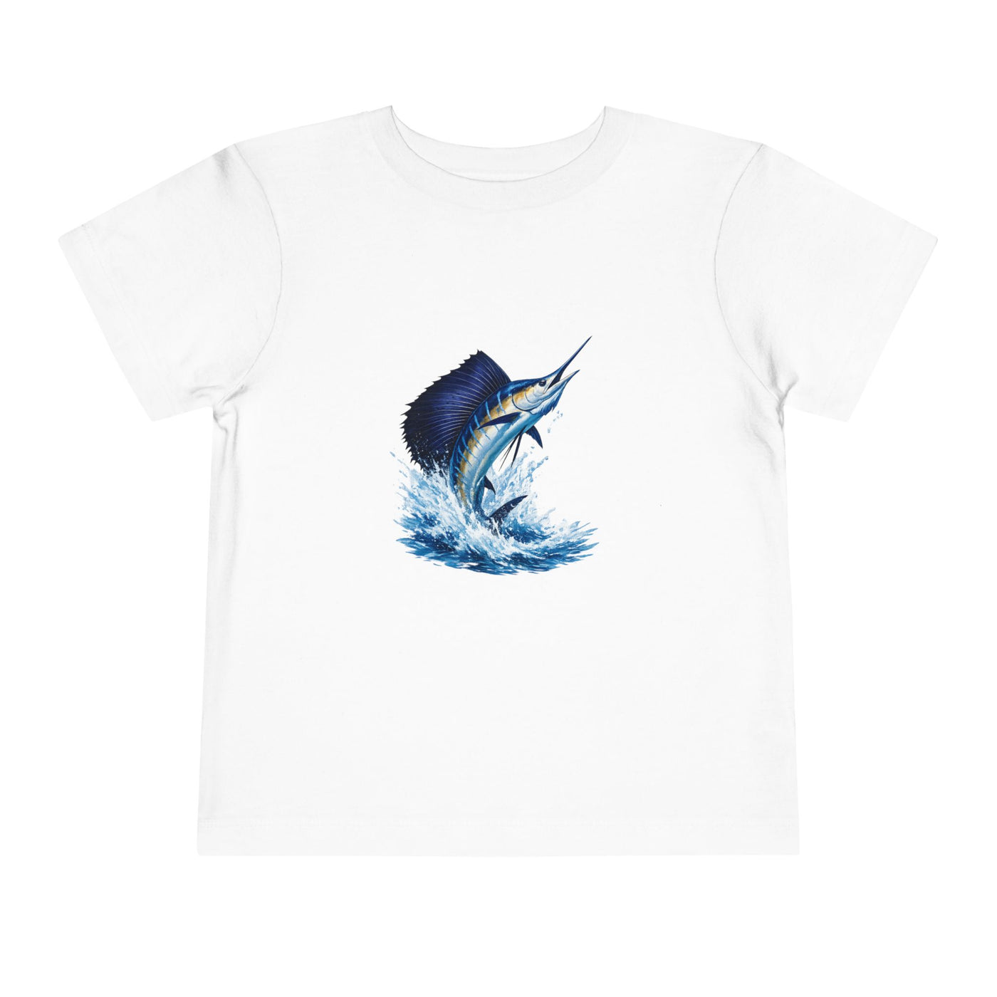 Toddler Tee – Blue Marlin Splash Fishing Shirt
