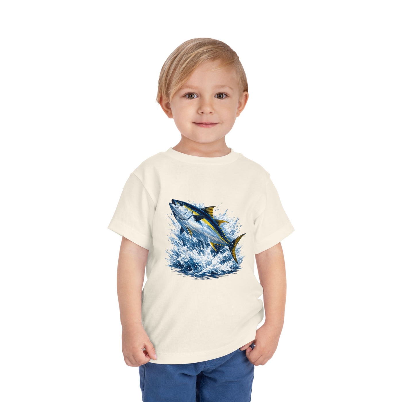 Toddler Tee — Leaping Yellowfin Tuna Splash Graphic