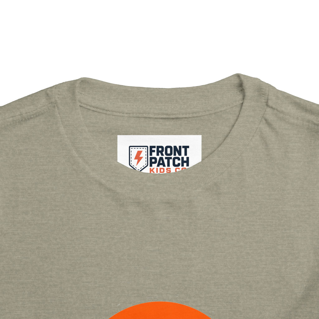 Toddler Tee — "RAWR" Orange Circle Graphic