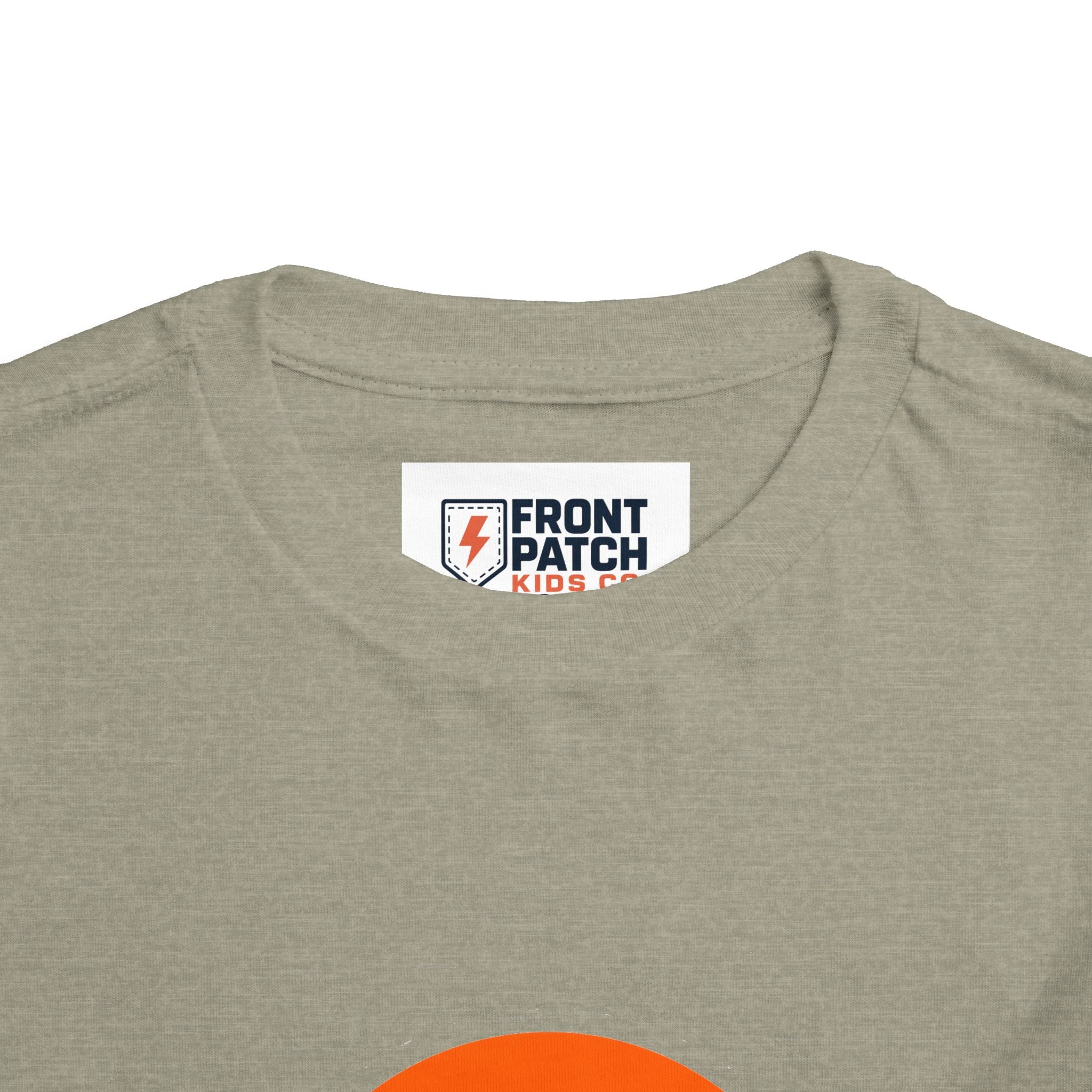 Toddler Tee — "RAWR" Orange Circle Graphic