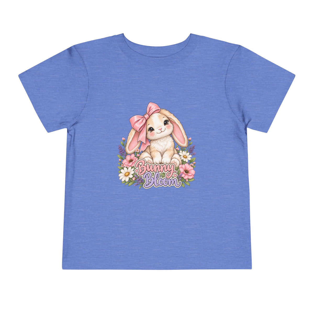 Toddler Tee — "Bunny Bloom" Cute Bunny with Flowers