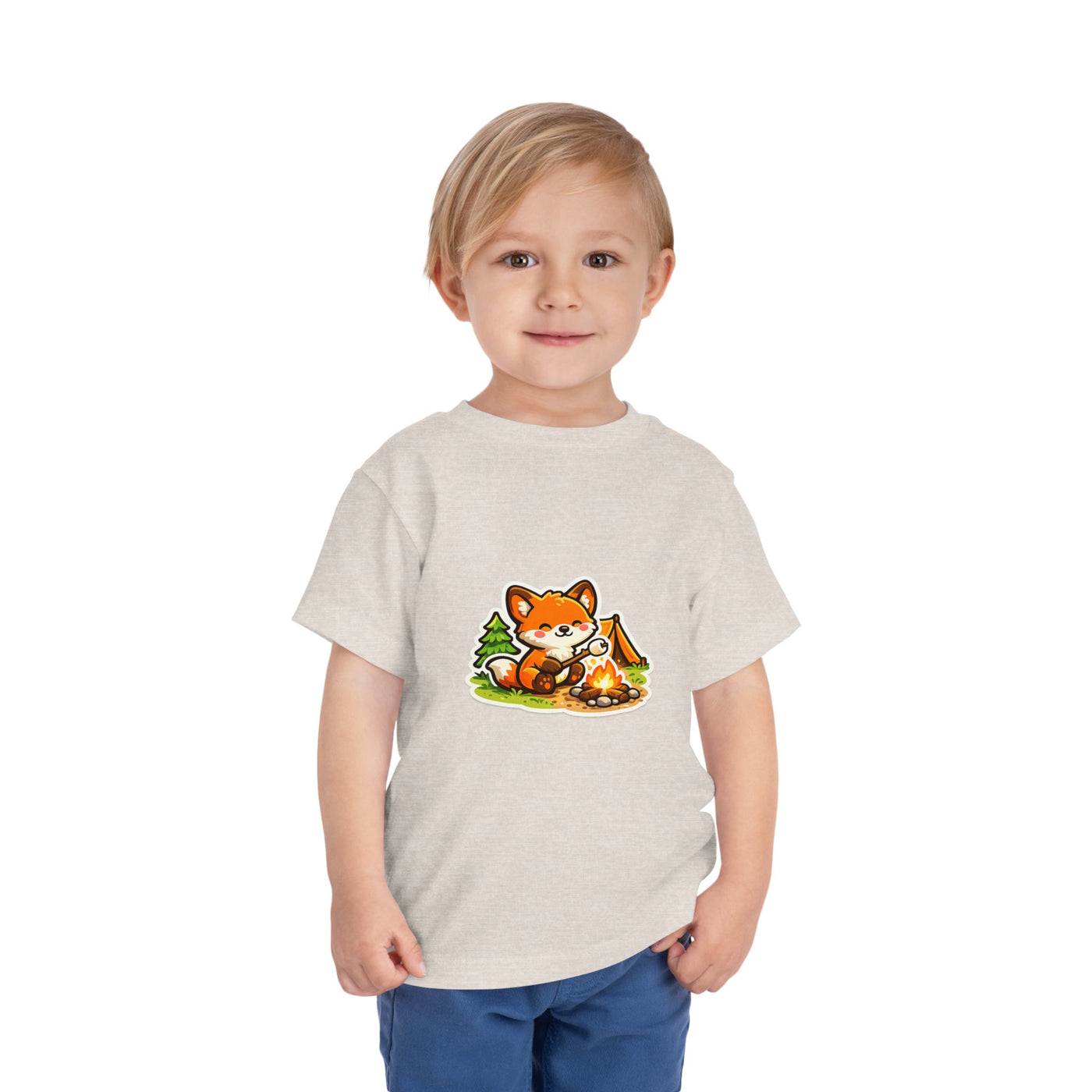 Toddler Tee — Cute Fox Camping Graphic Shirt