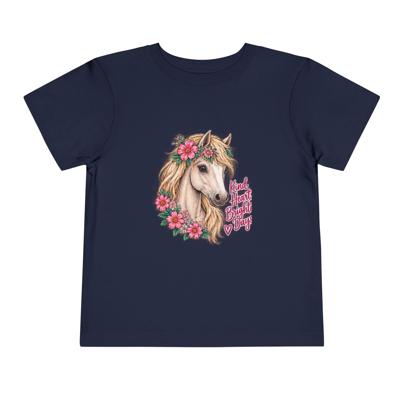 Toddler Tee — Floral Horse "Kind Hearts Bright Days" Cute Pony Shirt