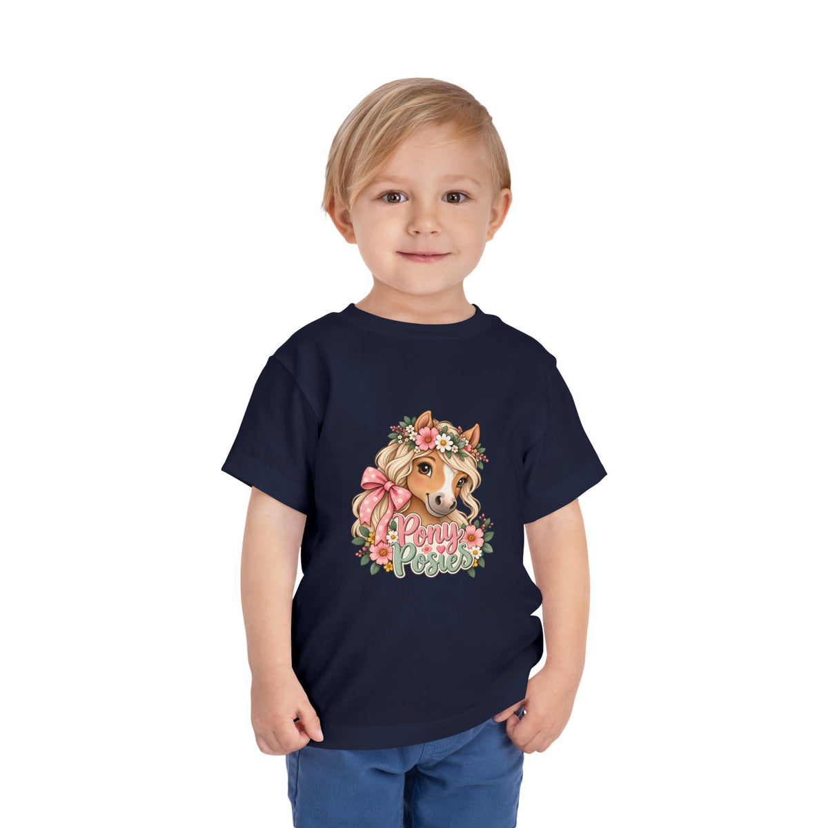 Toddler Tee — Floral Corgi "Pony Posse" Cute Dog Graphic
