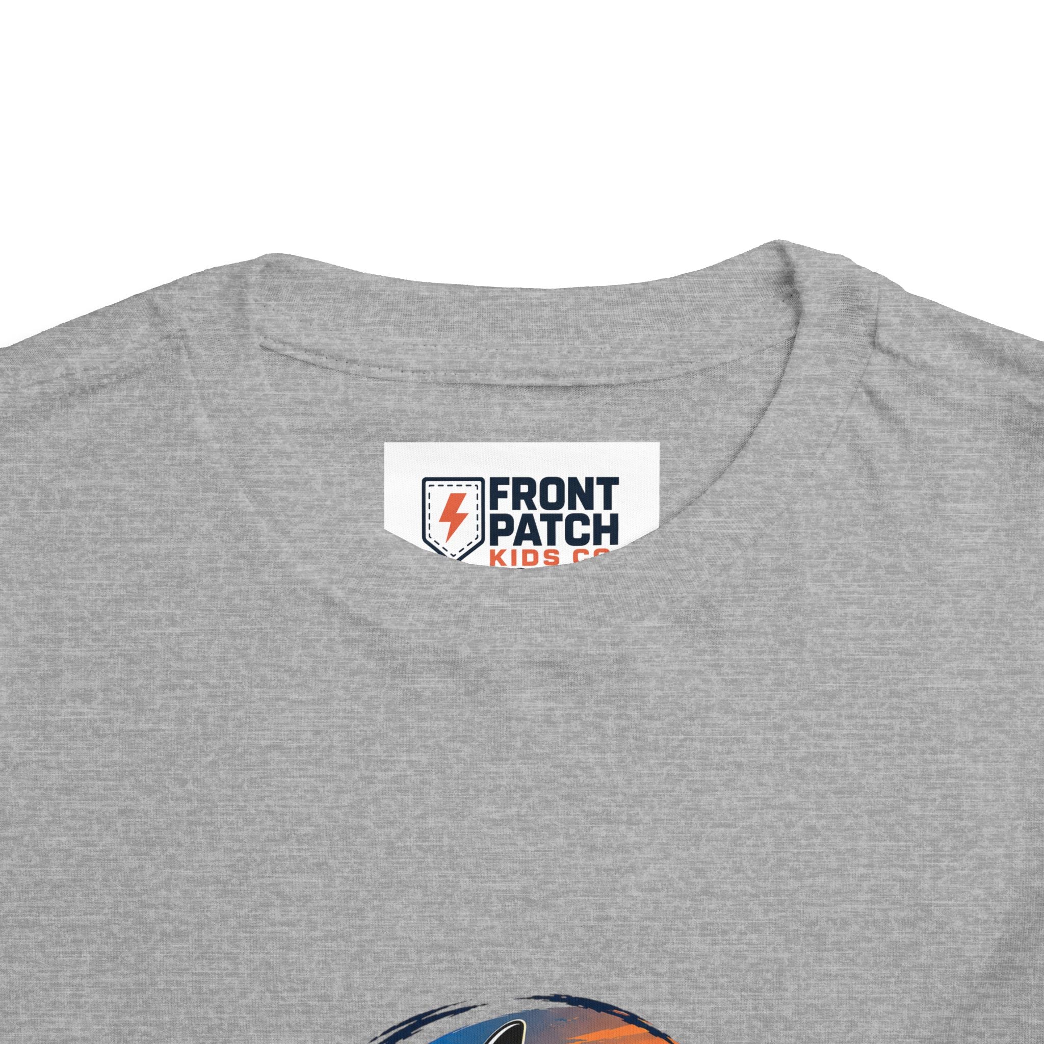 Toddler Tee — 'Front Patch' Surf Shark Graphic Sunset Kids Shirt
