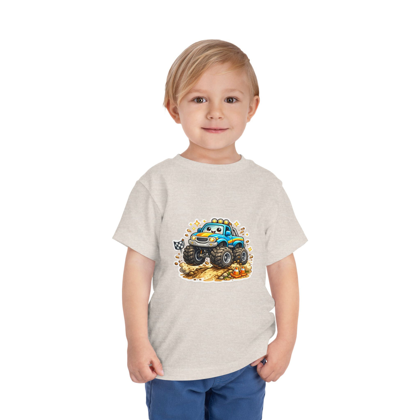 Toddler Monster Truck Tee – Cute Blue Off-Road Car Shirt for Kids