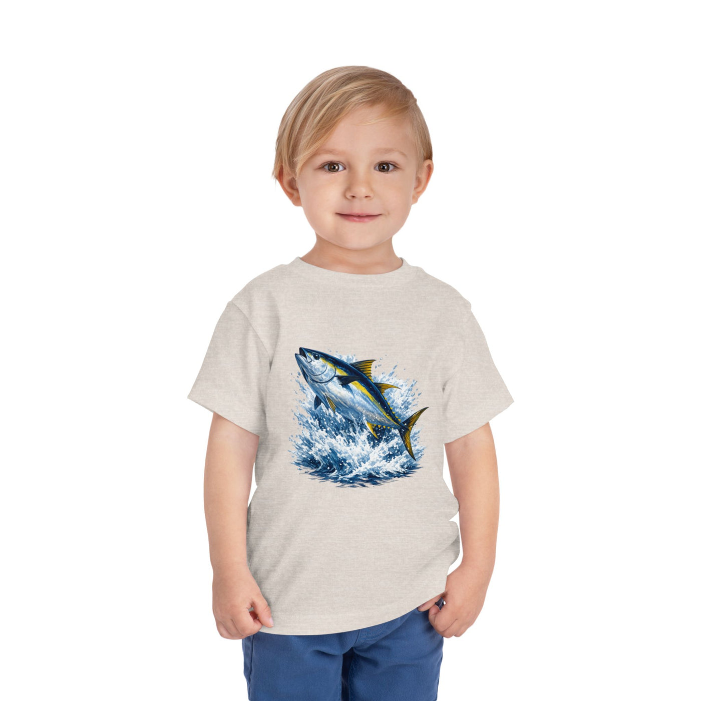 Toddler Tee — Leaping Yellowfin Tuna Splash Graphic