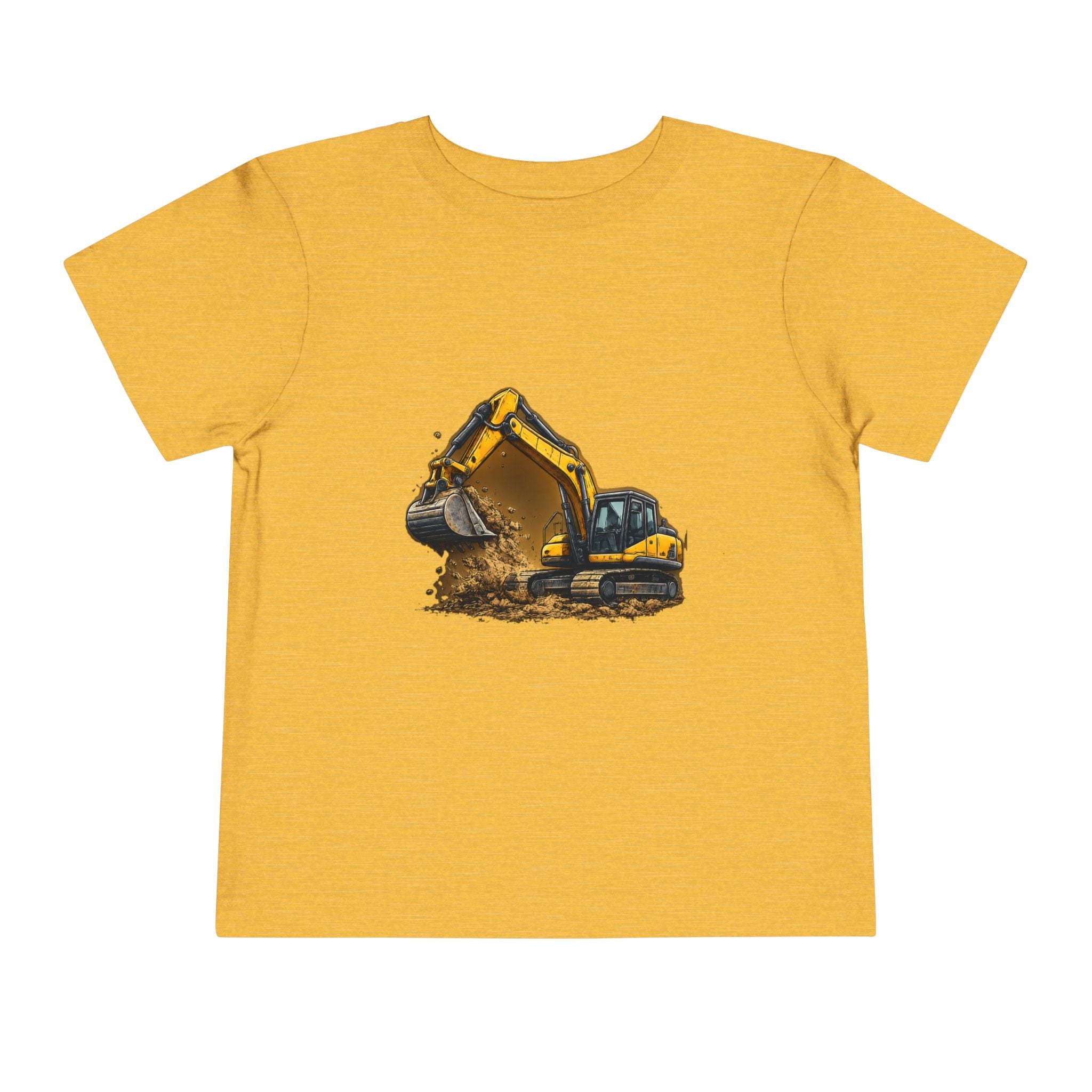 Toddler Excavator Tee — Yellow Digging Construction Truck Shirt