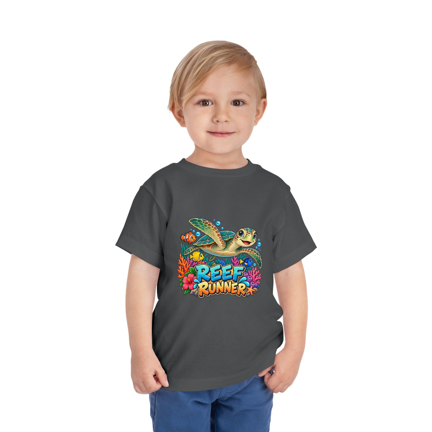Reef Runner Toddler Tee — Sea Turtle Graphic Shirt for Kids