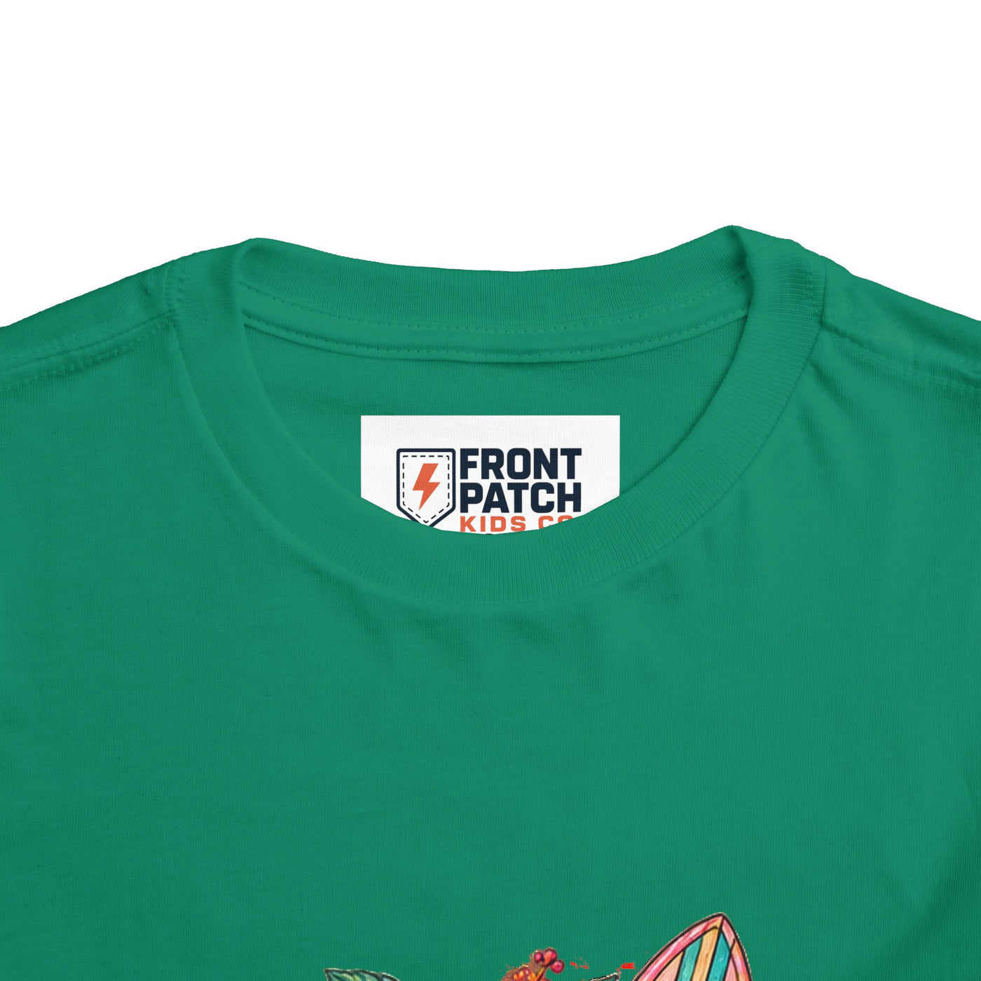 Toddler Tee — "Saltwater Girl" Surf & Hibiscus Beach Graphic
