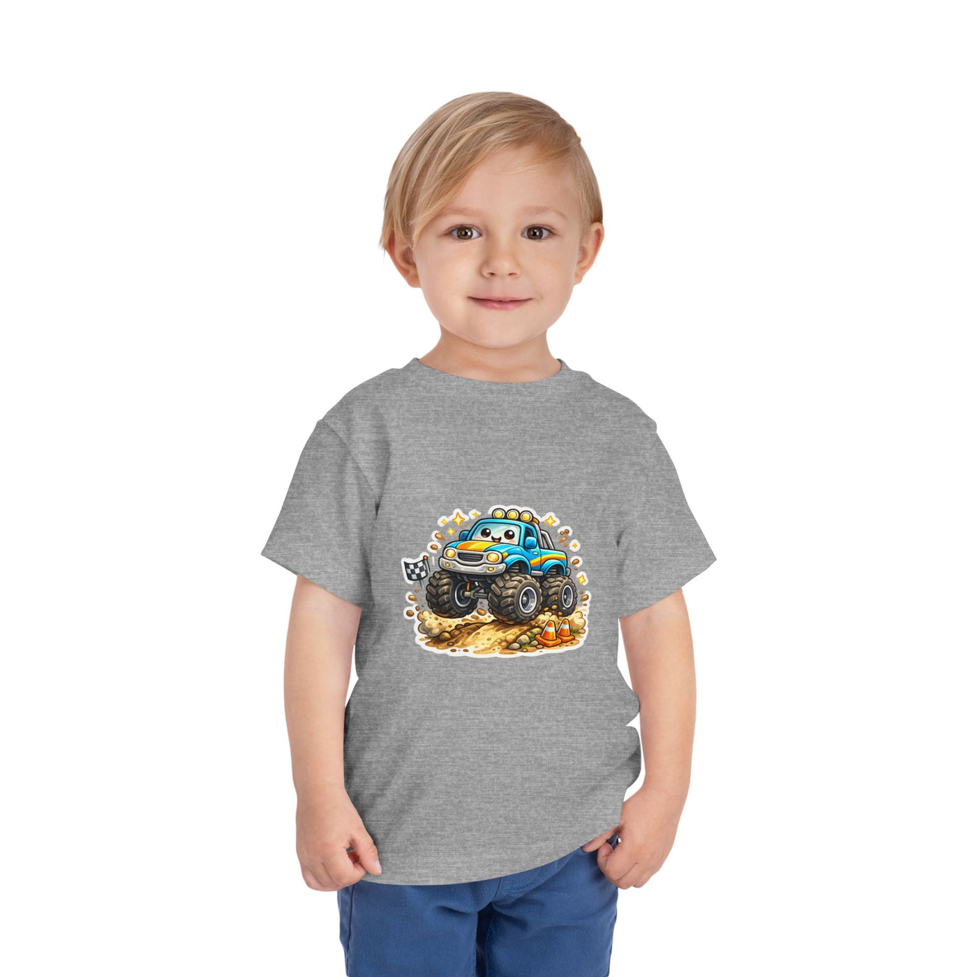 Toddler Monster Truck Tee – Cute Blue Off-Road Car Shirt for Kids