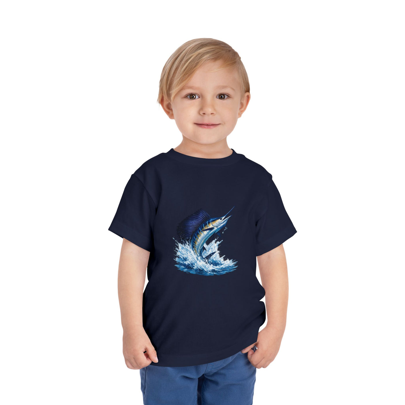 Toddler Tee – Blue Marlin Splash Fishing Shirt