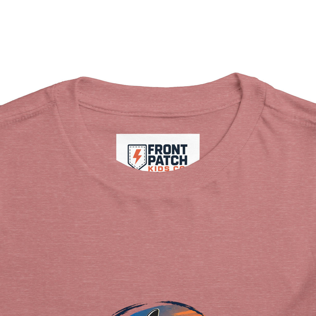 Toddler Tee — 'Front Patch' Surf Shark Graphic Sunset Kids Shirt