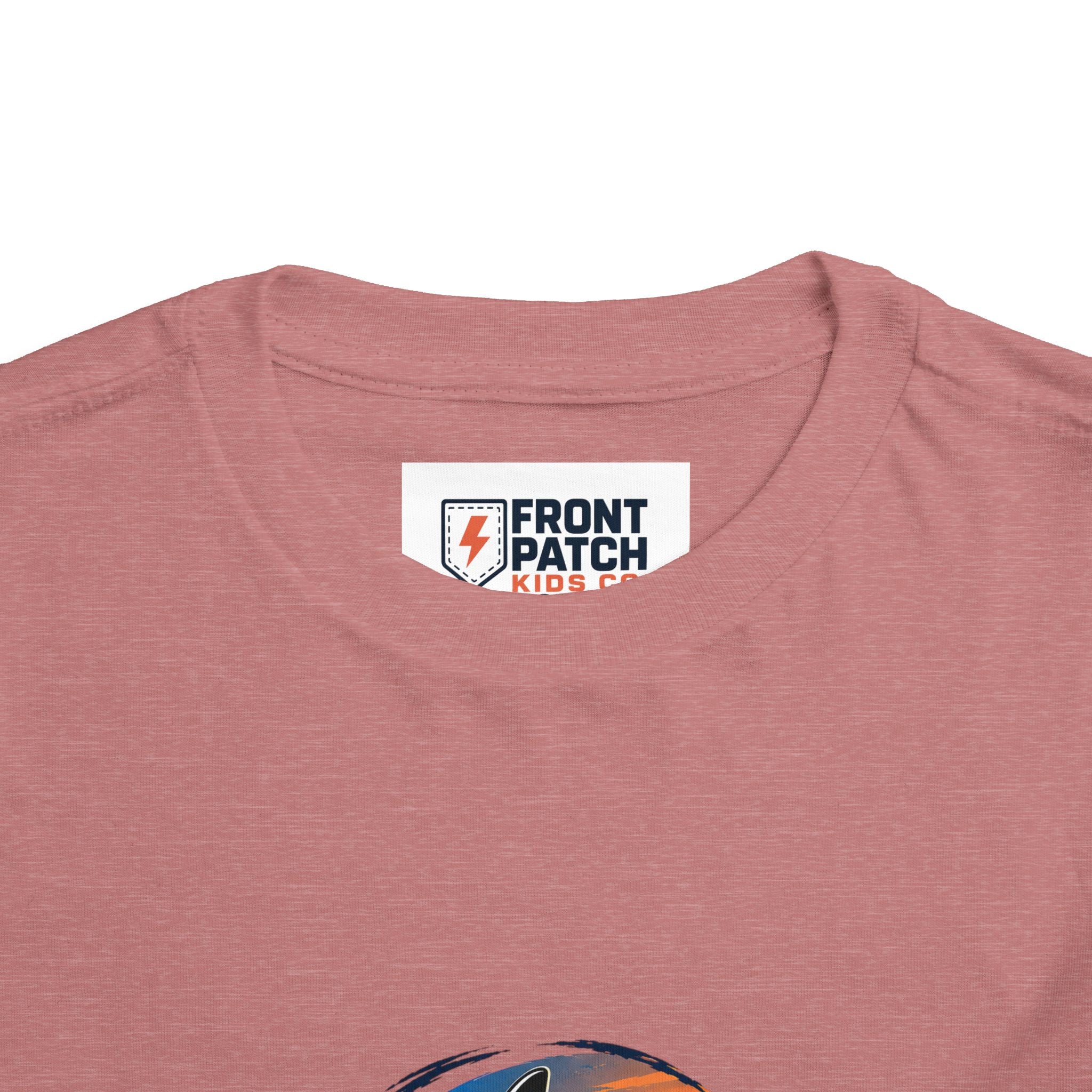 Toddler Tee — 'Front Patch' Surf Shark Graphic Sunset Kids Shirt