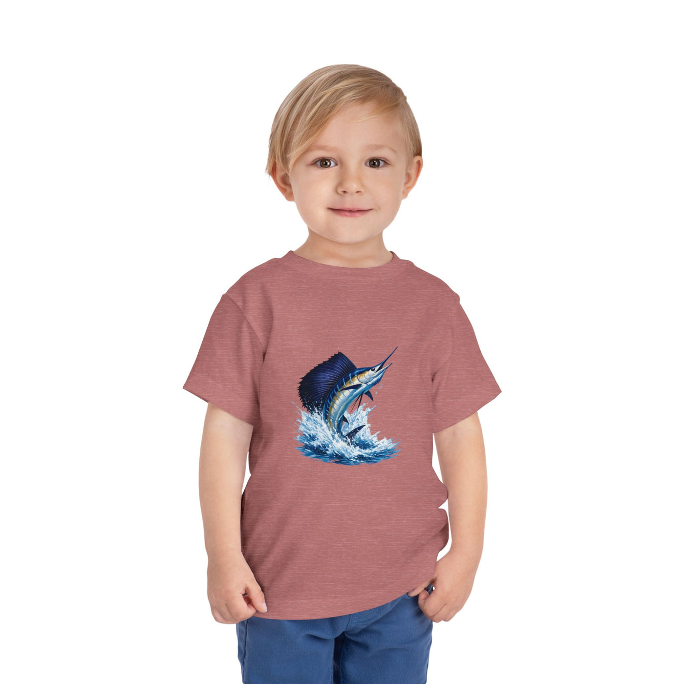 Toddler Tee – Blue Marlin Splash Fishing Shirt