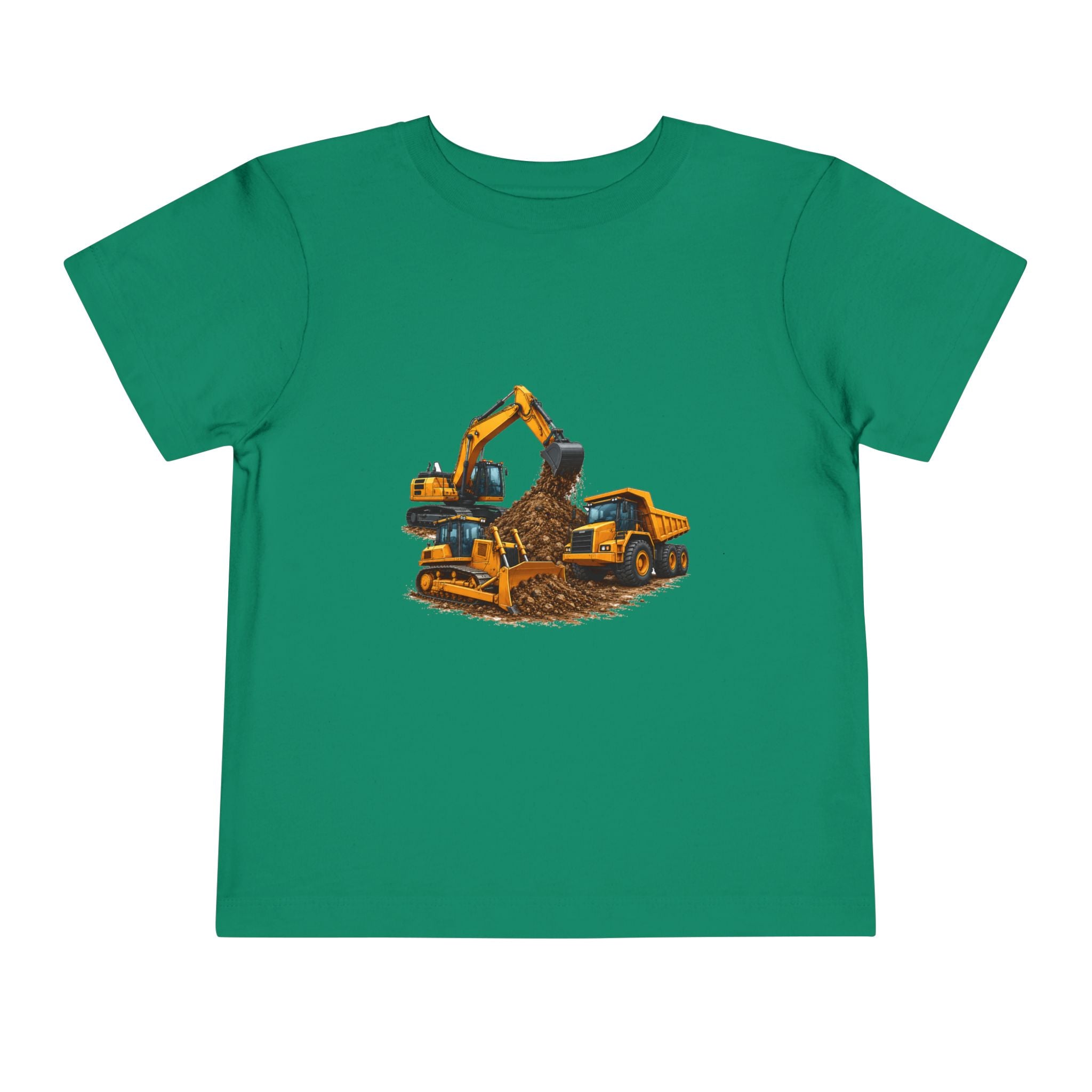 Toddler Tee — Construction Trucks Excavator & Dump Truck Graphic