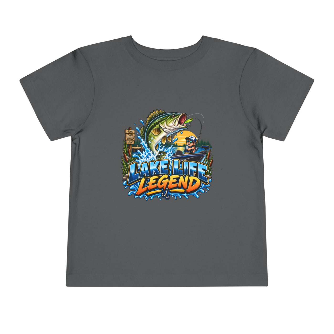 Toddler Tee — "Lake Life Legend" Fishing Graphic for Kids