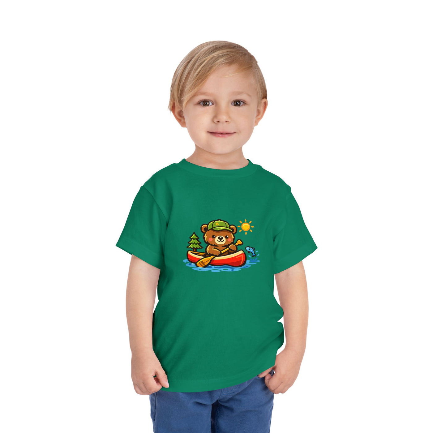 Toddler Tee — Cute Bear Canoeing Graphic Shirt | Kids Outdoor Adventure Top