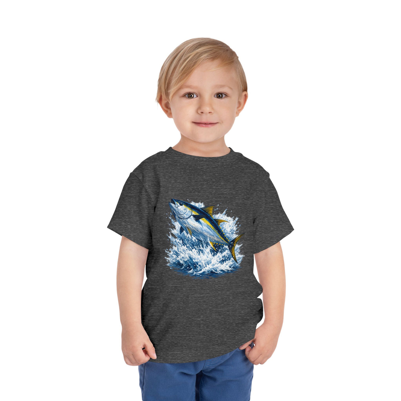 Toddler Tee — Leaping Yellowfin Tuna Splash Graphic