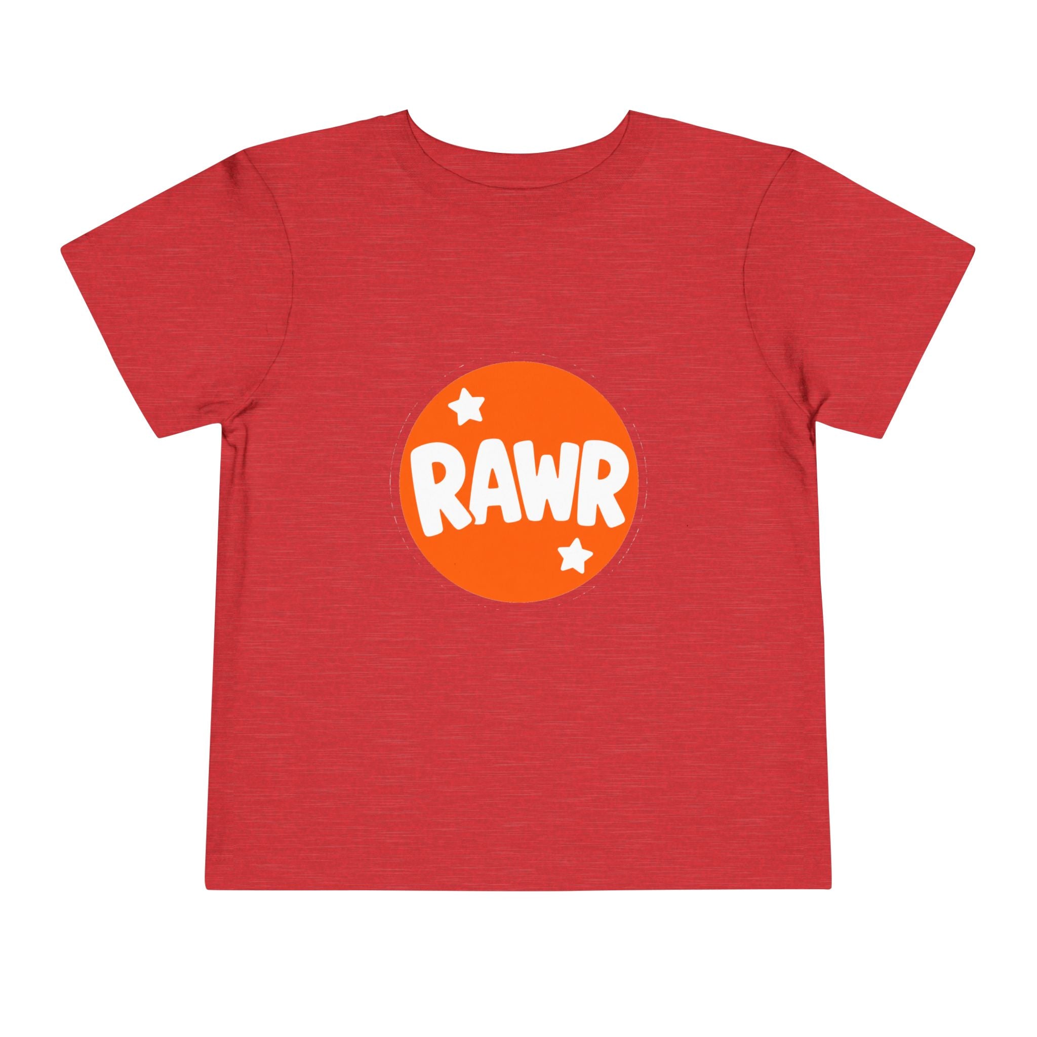 Toddler Tee — "RAWR" Orange Circle Graphic