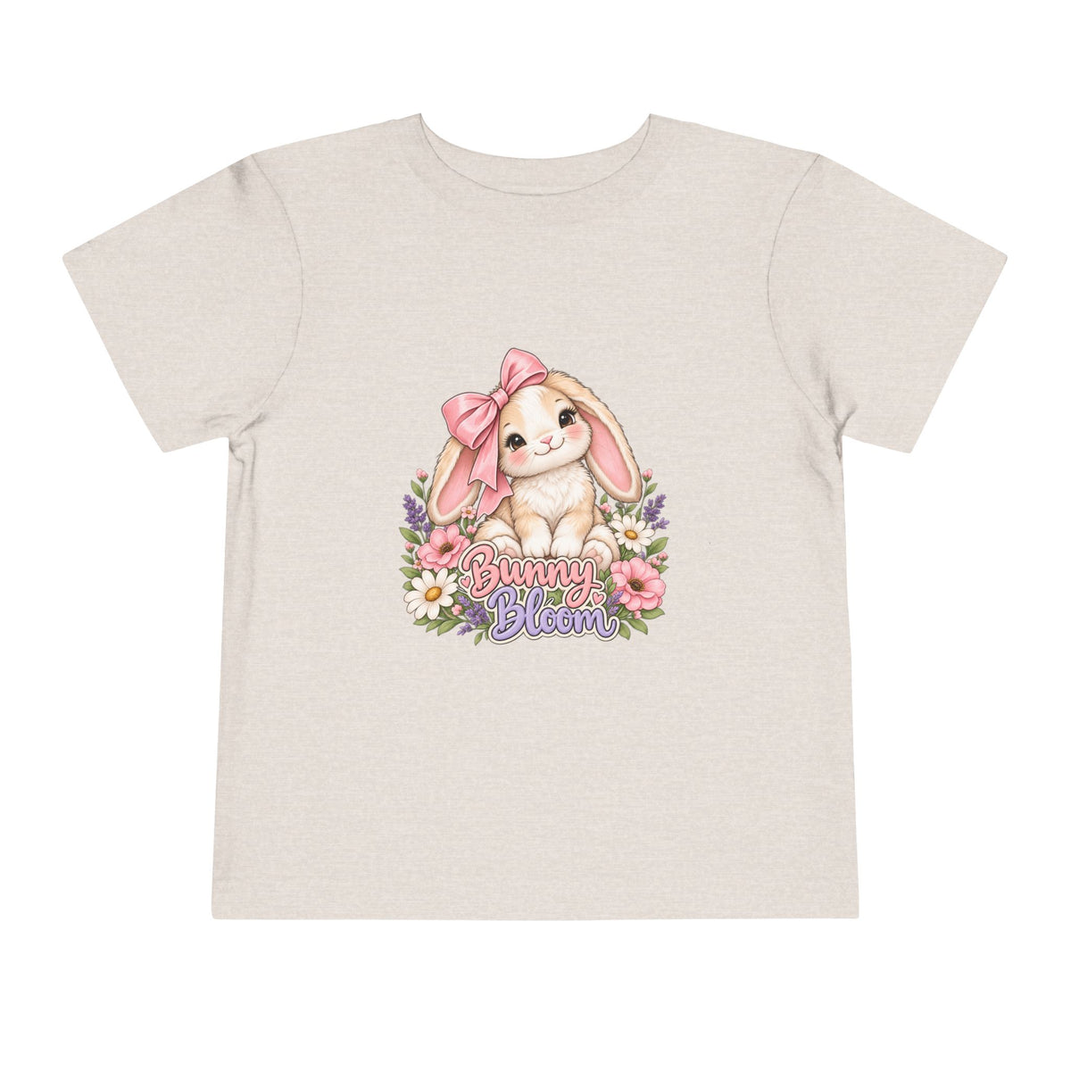 Toddler Tee — "Bunny Bloom" Cute Bunny with Flowers