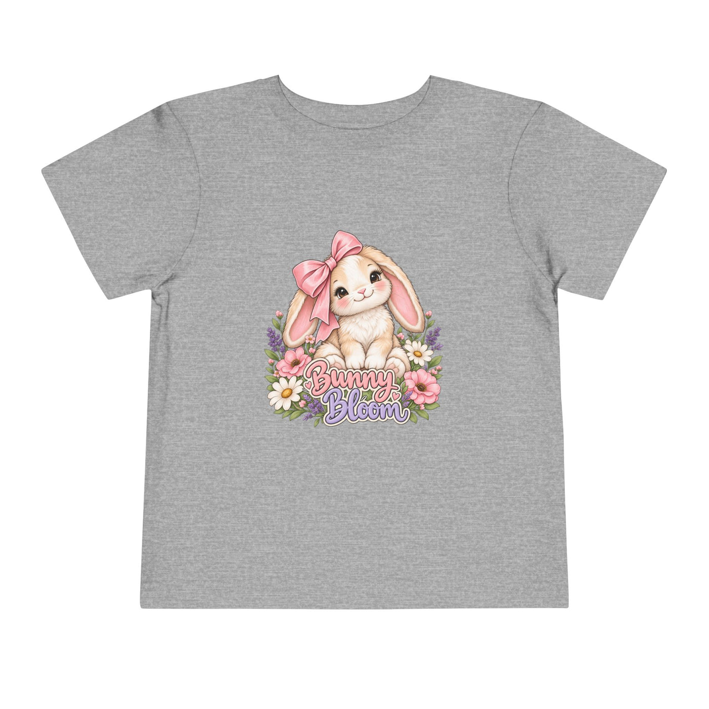 Toddler Tee — "Bunny Bloom" Cute Bunny with Flowers