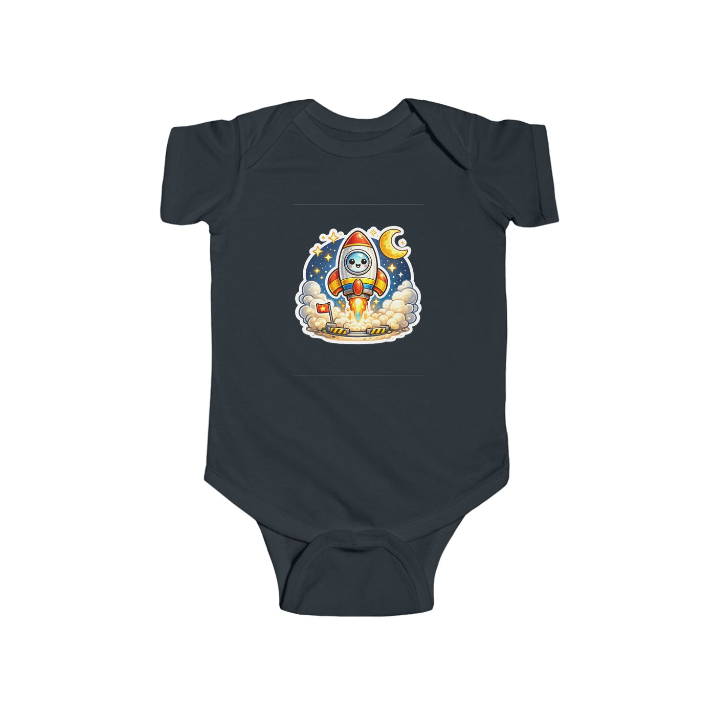 Baby Rocket Bodysuit - Cute Astronaut Moon Infant Onesie