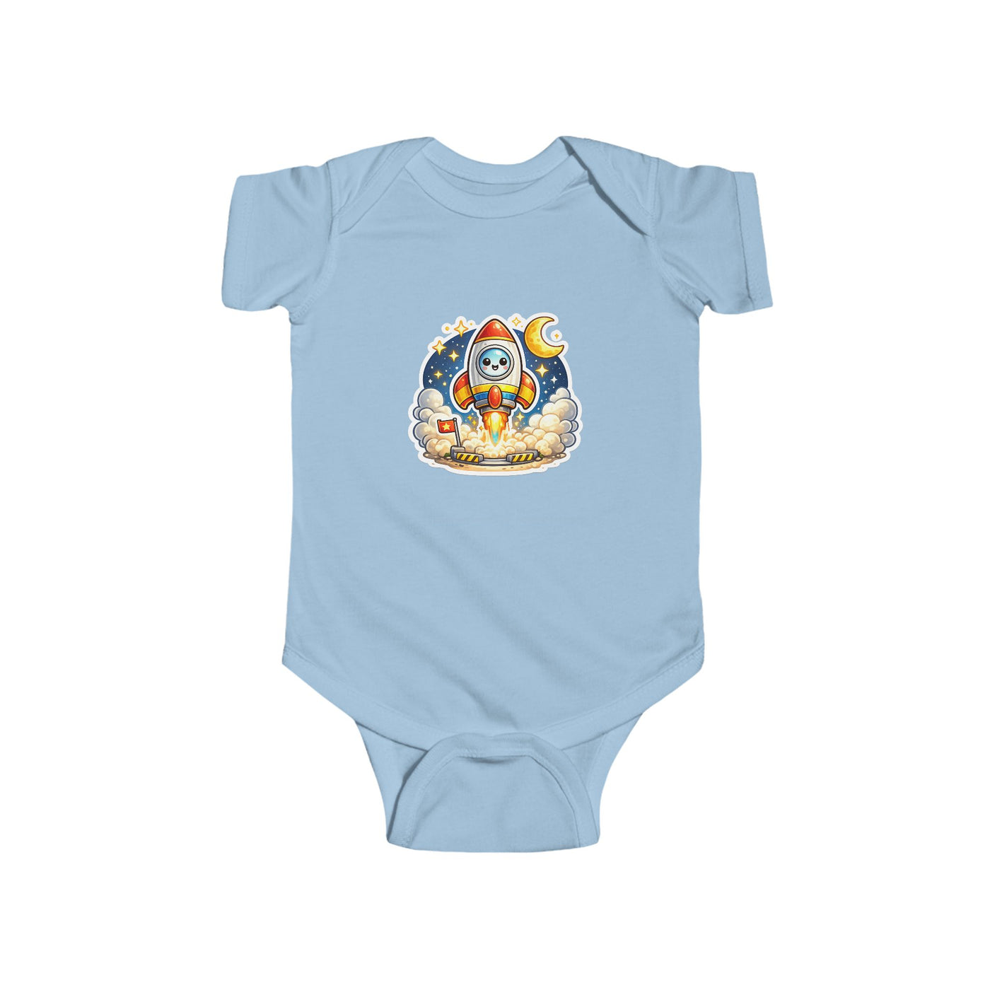 Baby Rocket Bodysuit - Cute Astronaut Moon Infant Onesie