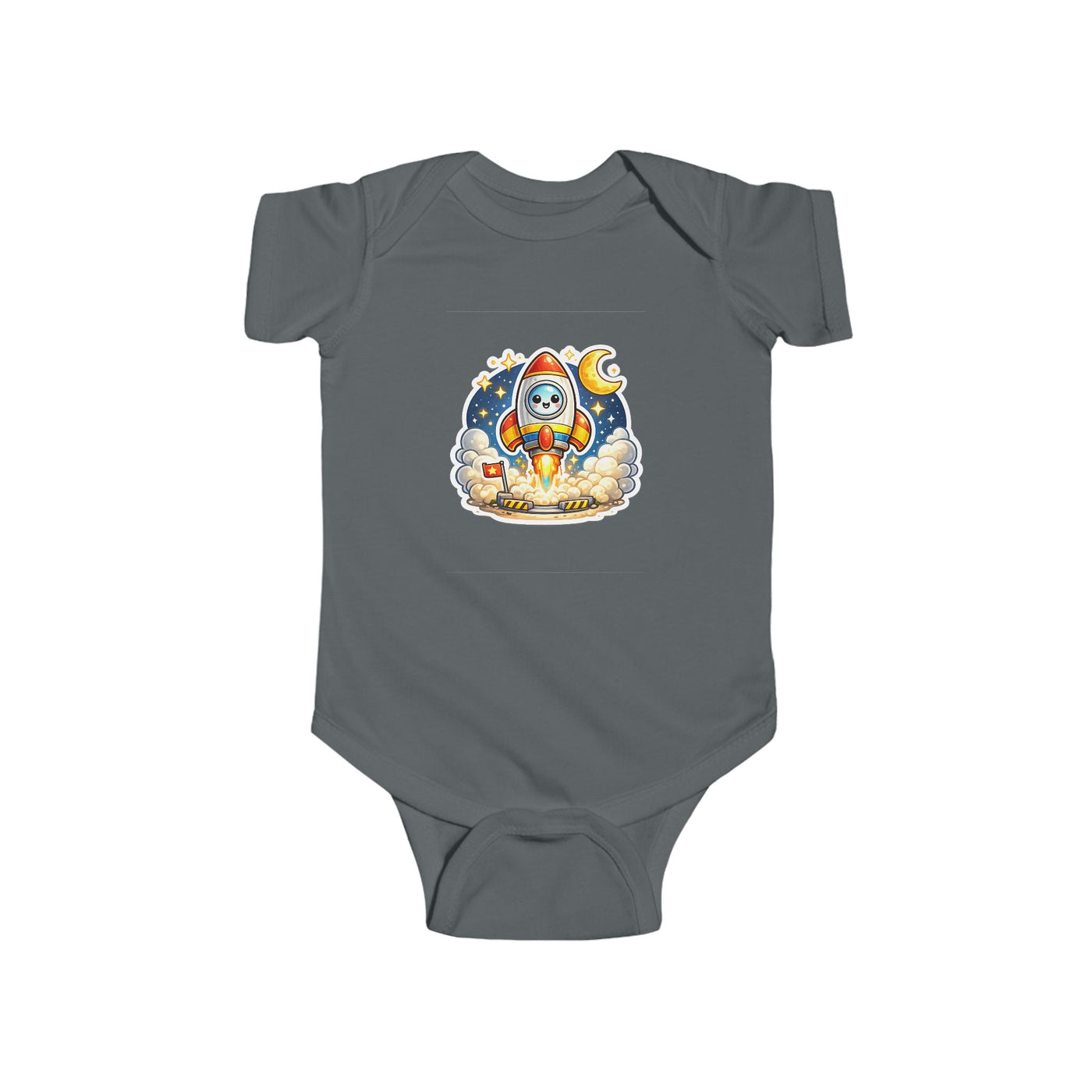 Baby Rocket Bodysuit - Cute Astronaut Moon Infant Onesie