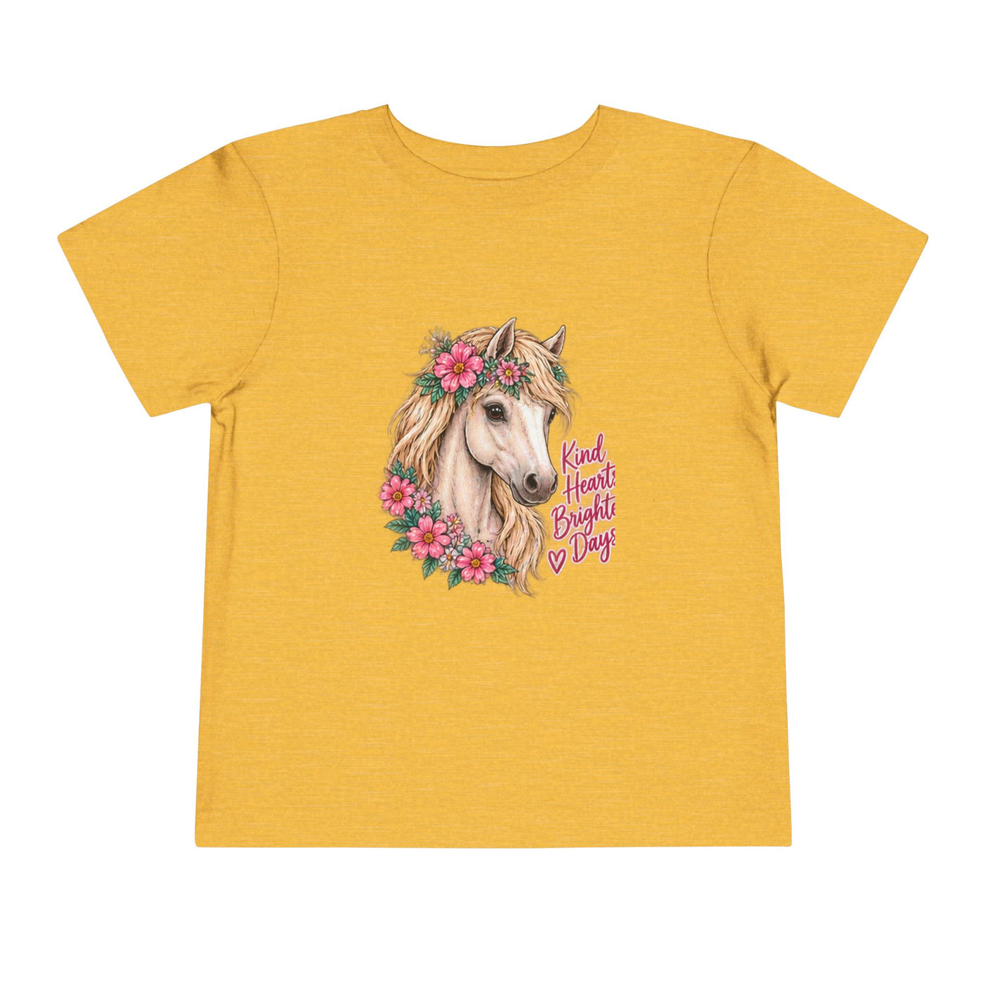 Toddler Tee — Floral Horse "Kind Hearts Bright Days" Cute Pony Shirt