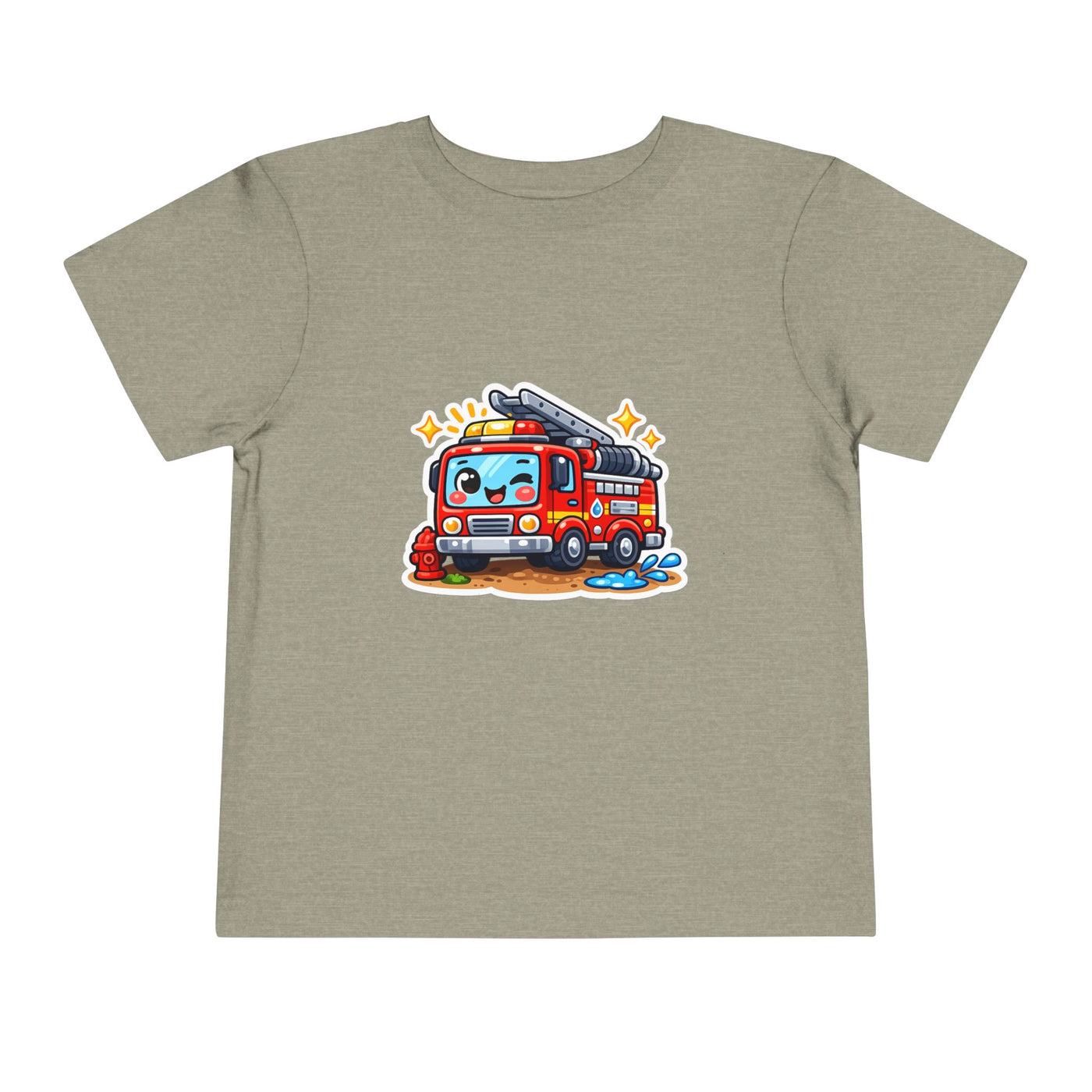 Toddler Tee — Cute Cartoon Fire Truck Graphic Shirt for Kids