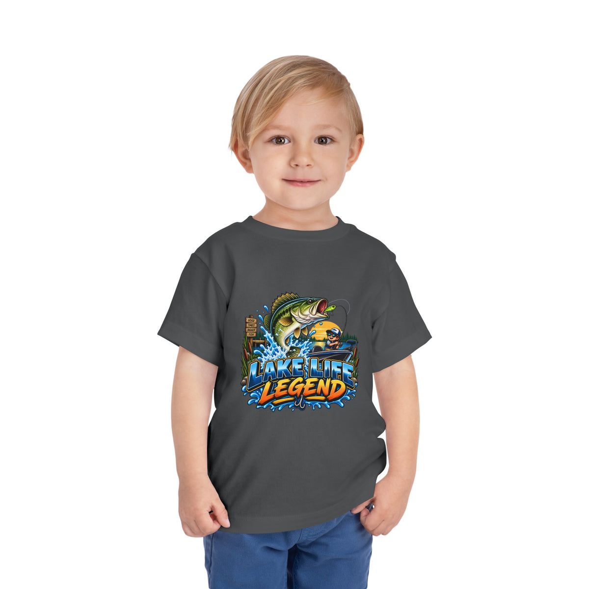 Toddler Tee — "Lake Life Legend" Fishing Graphic for Kids
