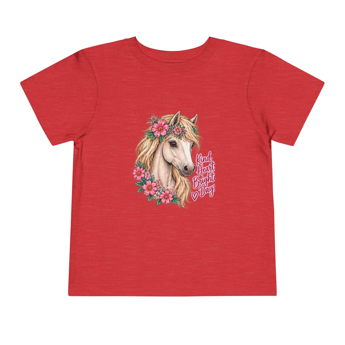 Toddler Tee — Floral Horse "Kind Hearts Bright Days" Cute Pony Shirt