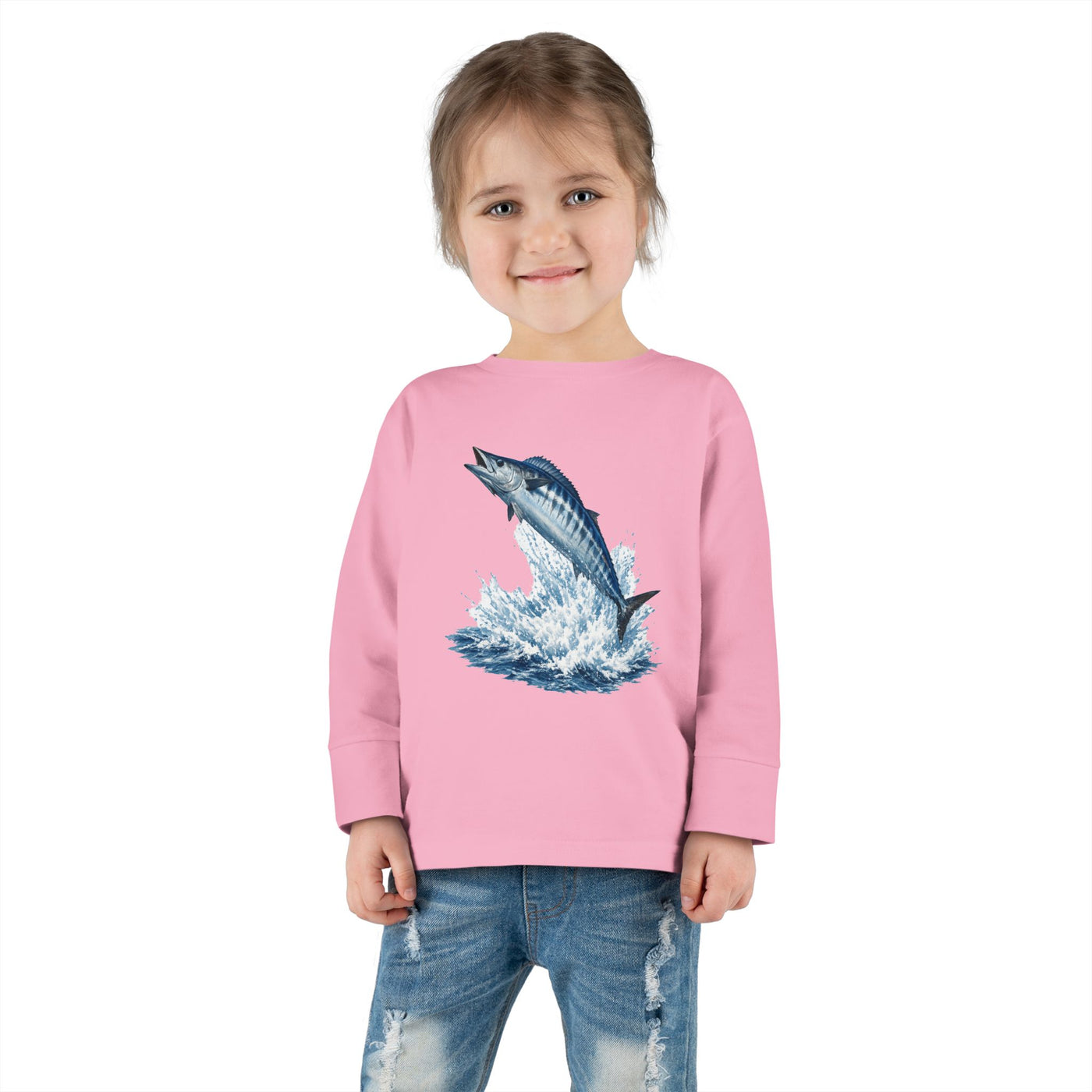 Toddler Long Sleeve Tee — Leaping Tuna Ocean Graphic