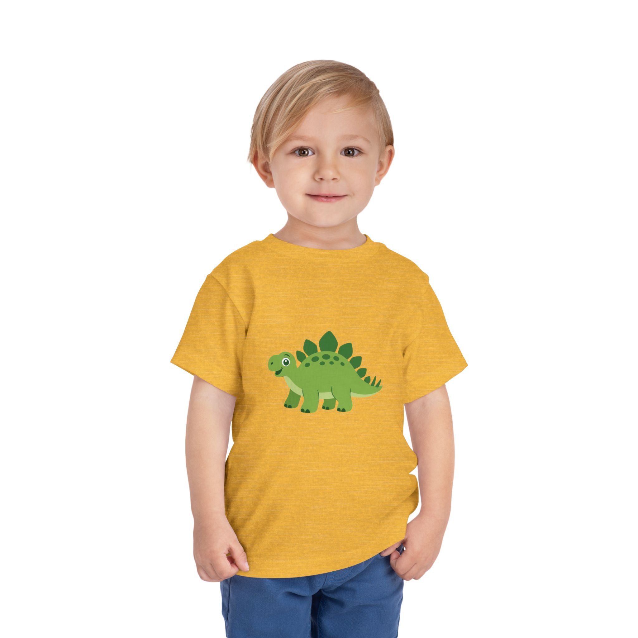 Cute Green Stegosaurus Toddler Tee – Dinosaur Short Sleeve Shirt for Kids