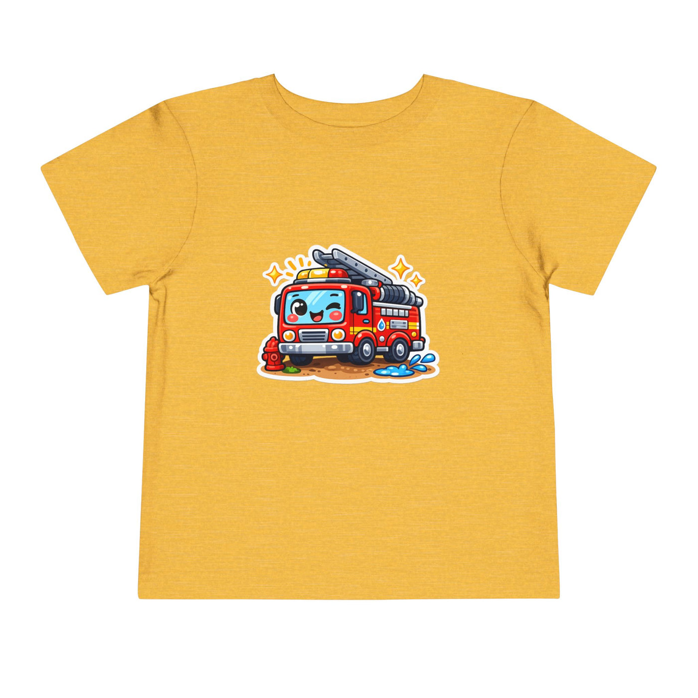 Toddler Tee — Cute Cartoon Fire Truck Graphic Shirt for Kids