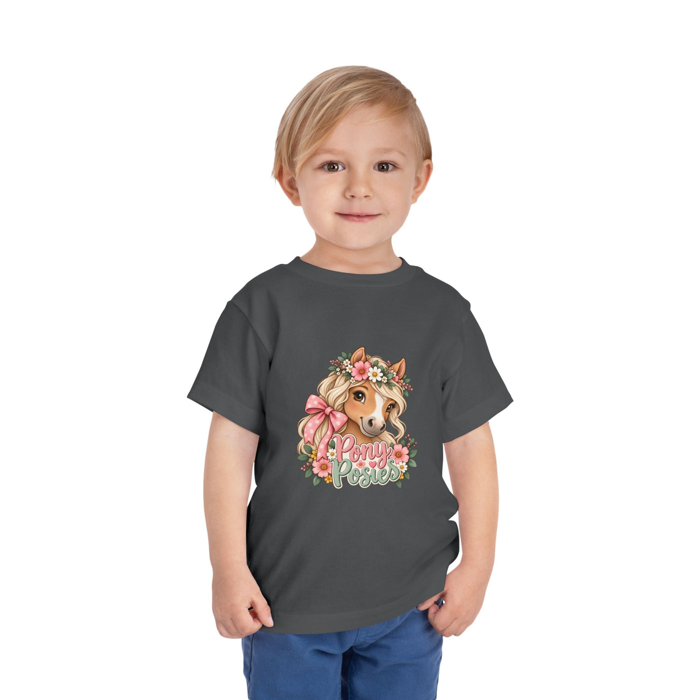 Toddler Tee — Floral Corgi "Pony Posse" Cute Dog Graphic
