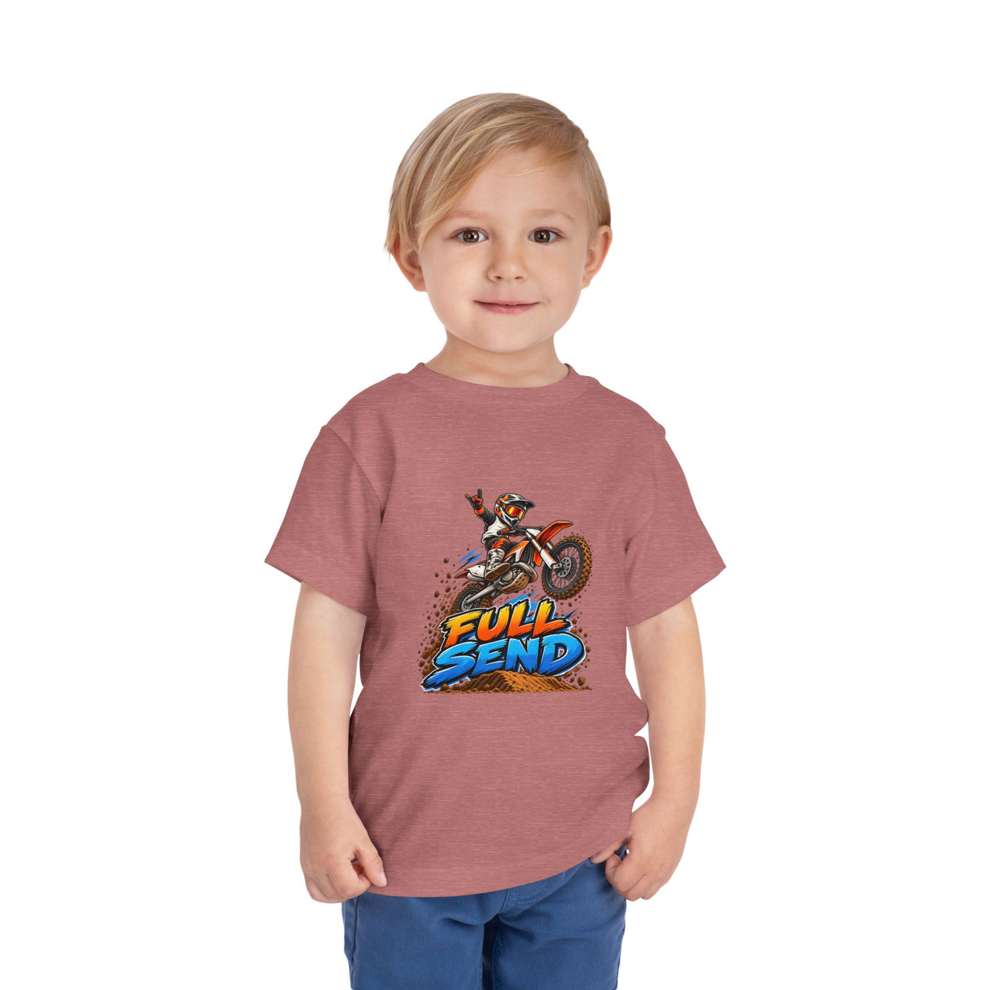 Toddler Tee — "Full Send" Dirt Bike Graphic