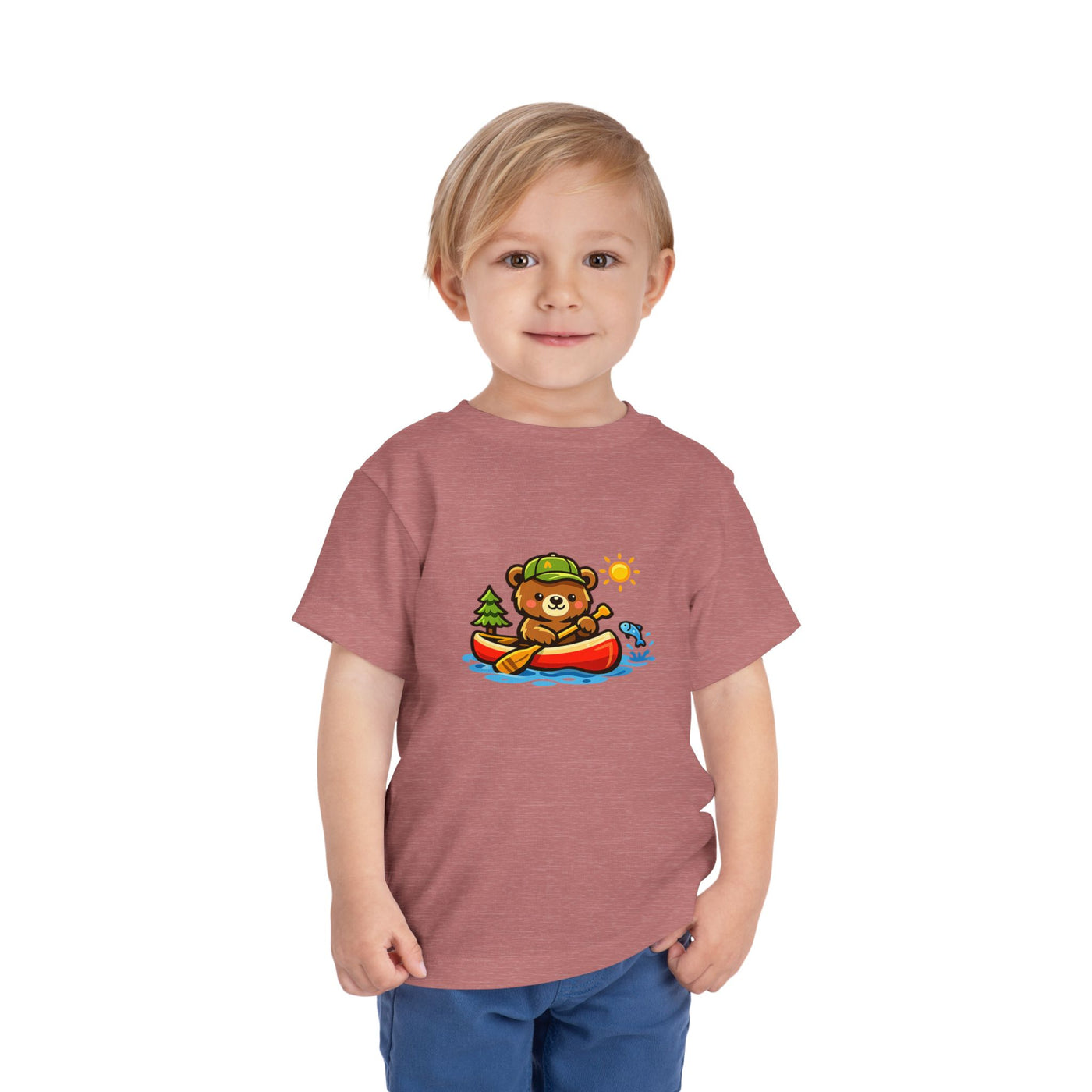 Toddler Tee — Cute Bear Canoeing Graphic Shirt | Kids Outdoor Adventure Top