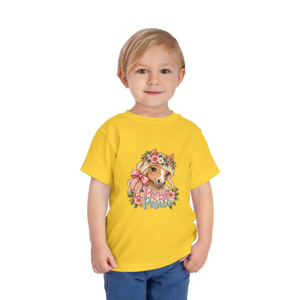 Toddler Tee — Floral Corgi "Pony Posse" Cute Dog Graphic