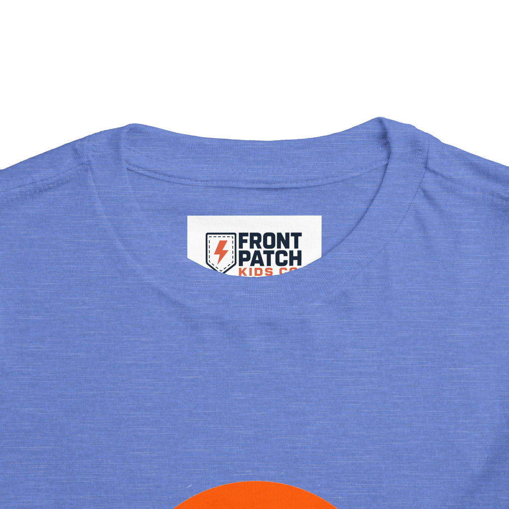 Toddler Tee — "RAWR" Orange Circle Graphic