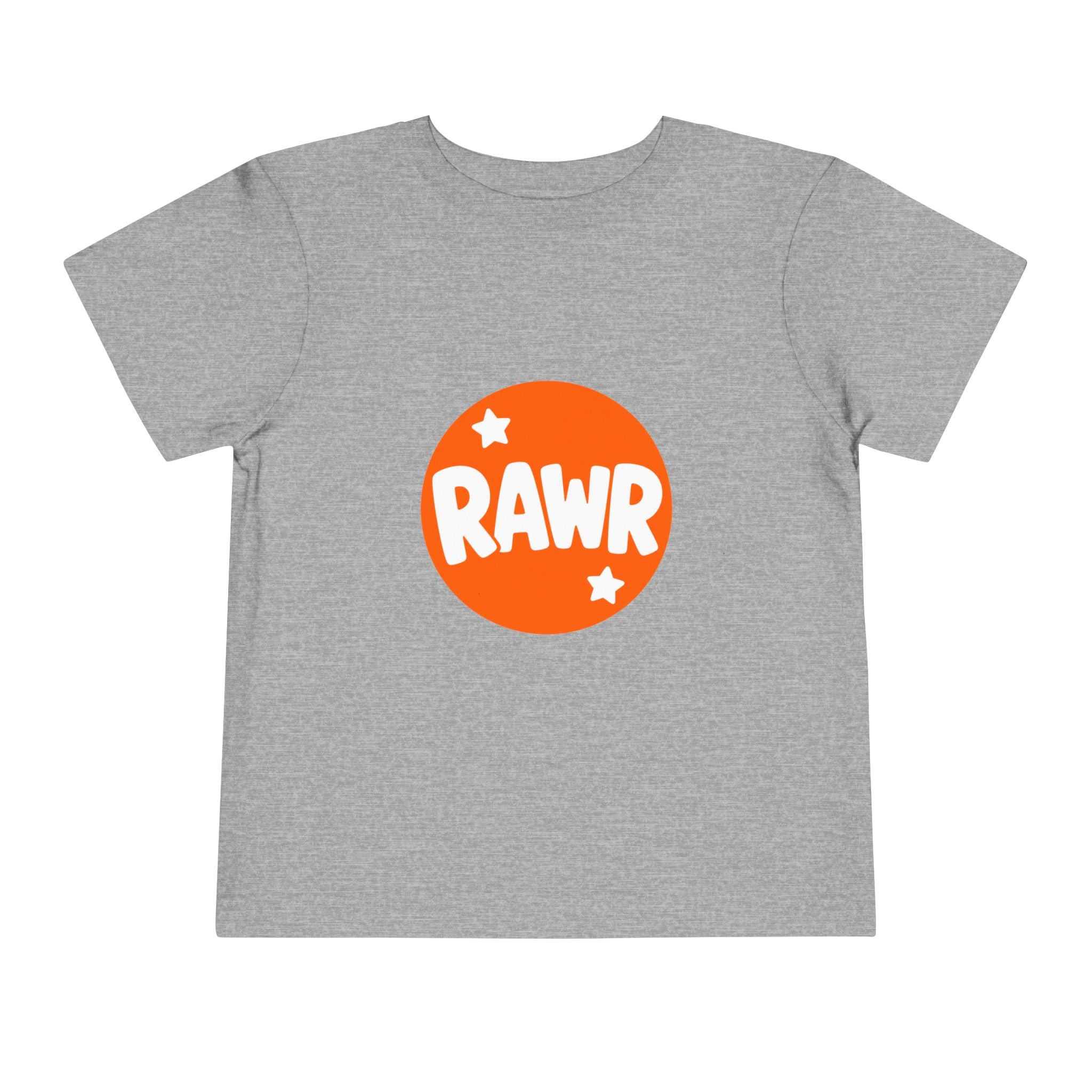 Toddler Tee — "RAWR" Orange Circle Graphic