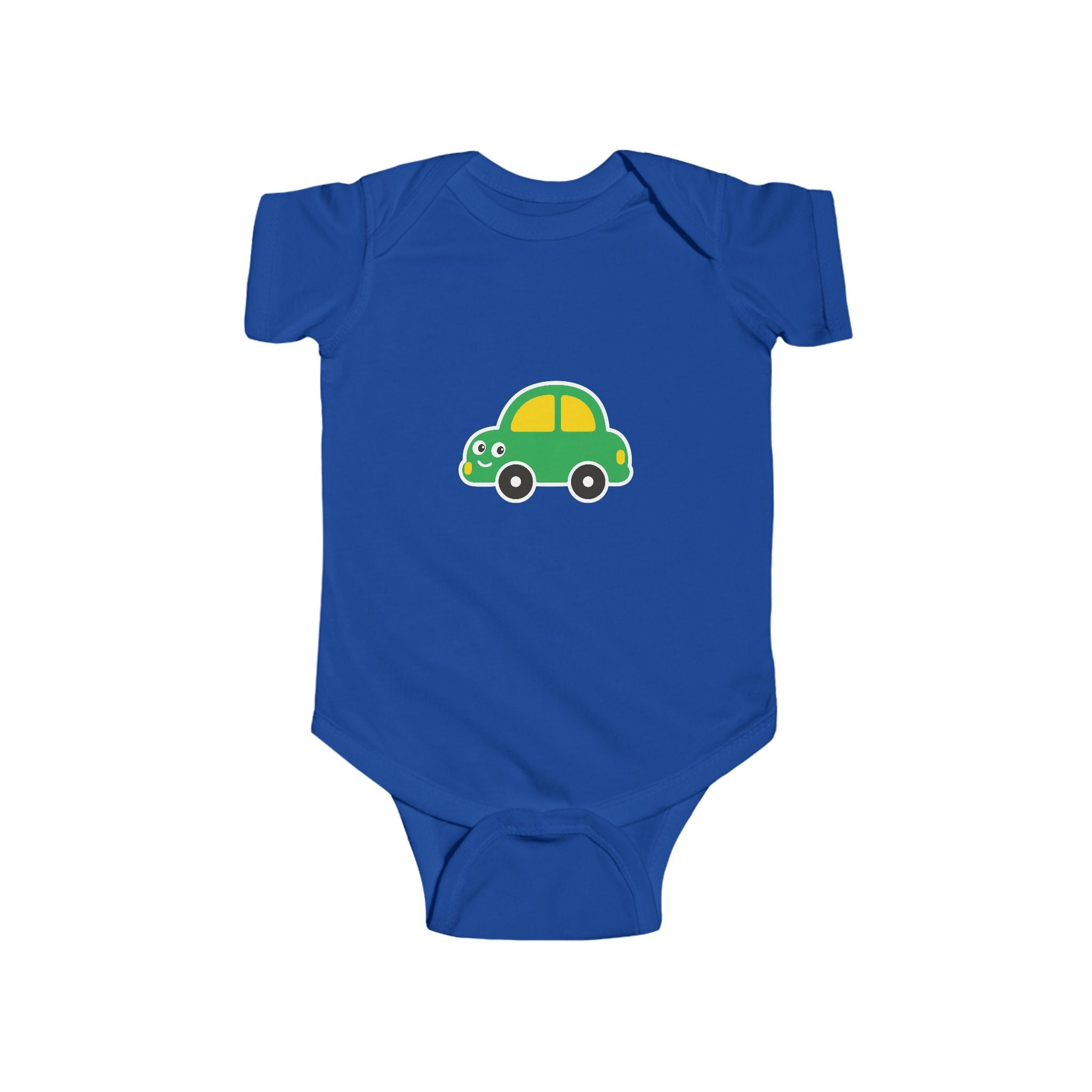 Cute Green Car Infant Bodysuit — Baby Vehicle Onesie