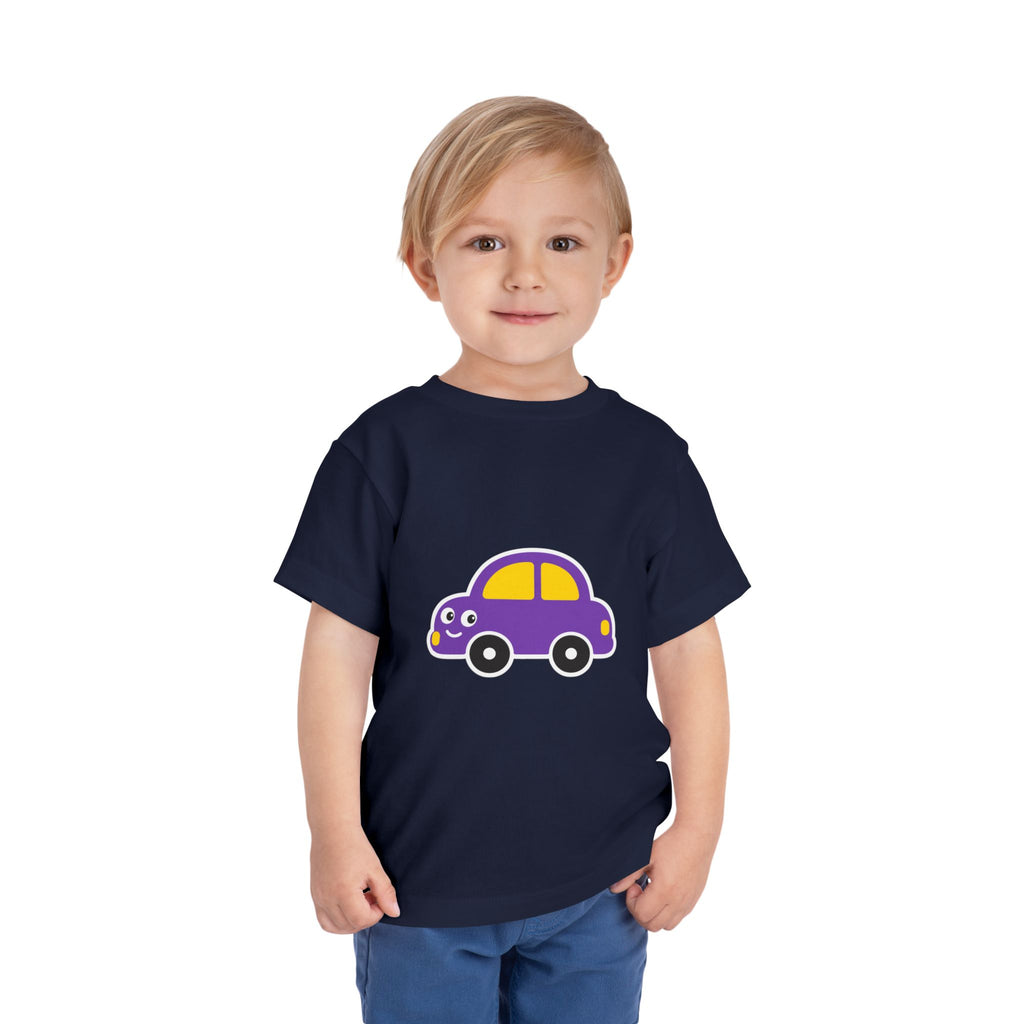 Toddler Tee — Cute Purple Cartoon Car Shirt for Kids