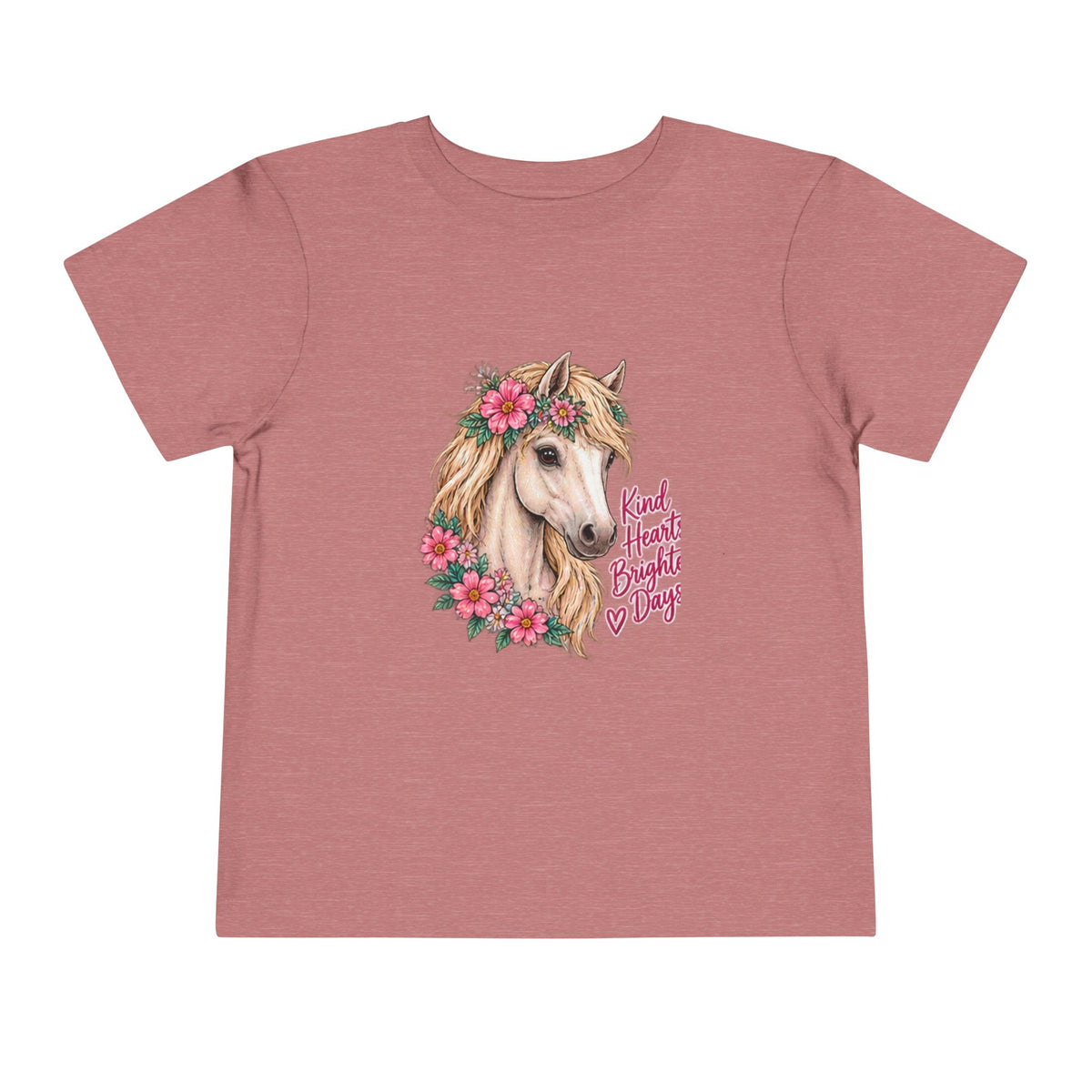 Toddler Tee — Floral Horse "Kind Hearts Bright Days" Cute Pony Shirt