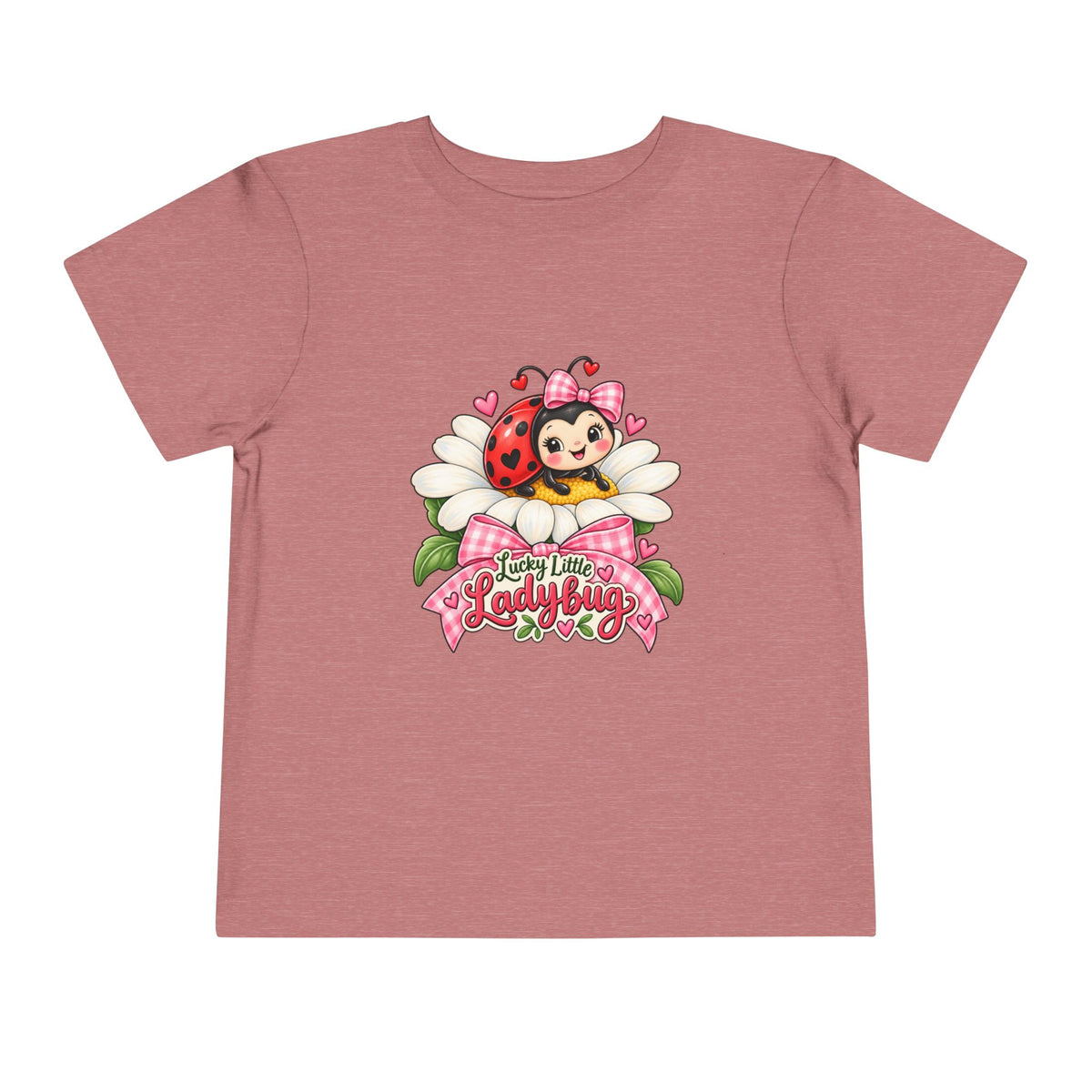 Cute Ladybug Toddler Tee — "Lucky Little Ladybug" Floral Graphic