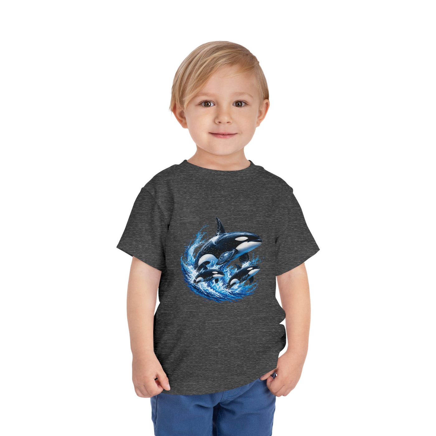 Orca Pod Toddler Tee — Playful Killer Whale Ocean Shirt