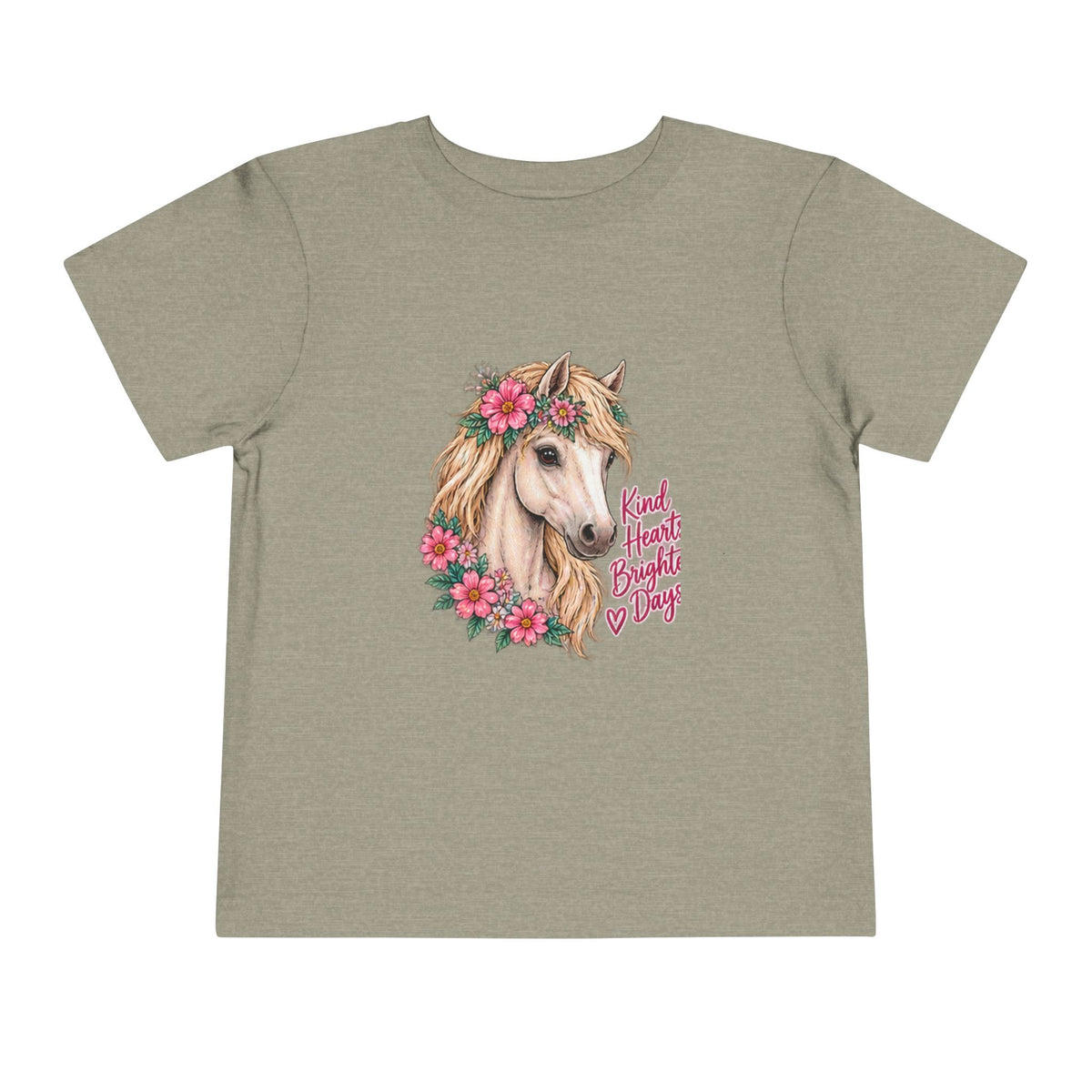 Toddler Tee — Floral Horse "Kind Hearts Bright Days" Cute Pony Shirt