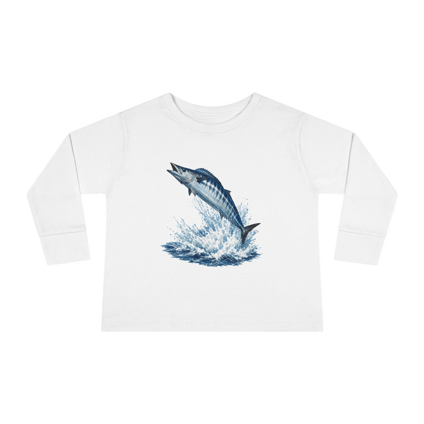 Toddler Long Sleeve Tee — Leaping Tuna Ocean Graphic