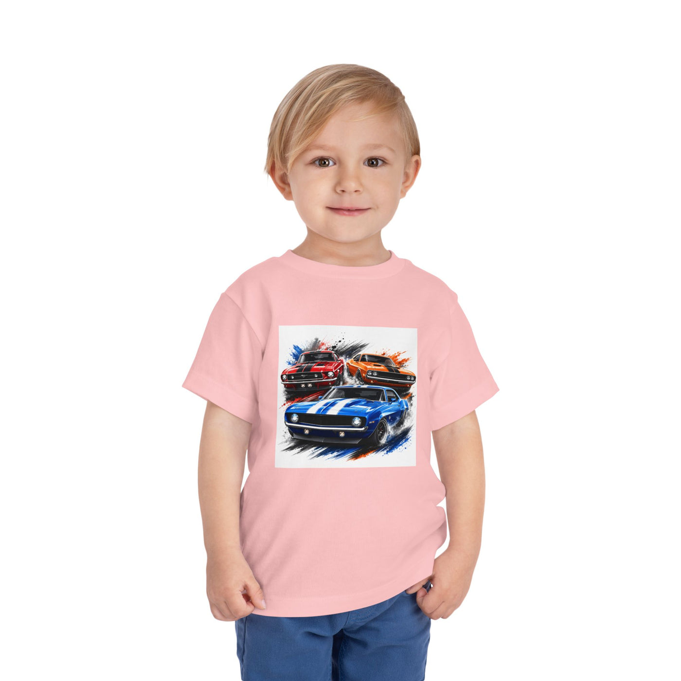 Toddler Tee — Classic Muscle Cars Race Graphic